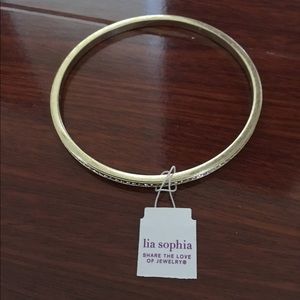 NWT Lia Sophie Gold Diamond Bangle Bracelet